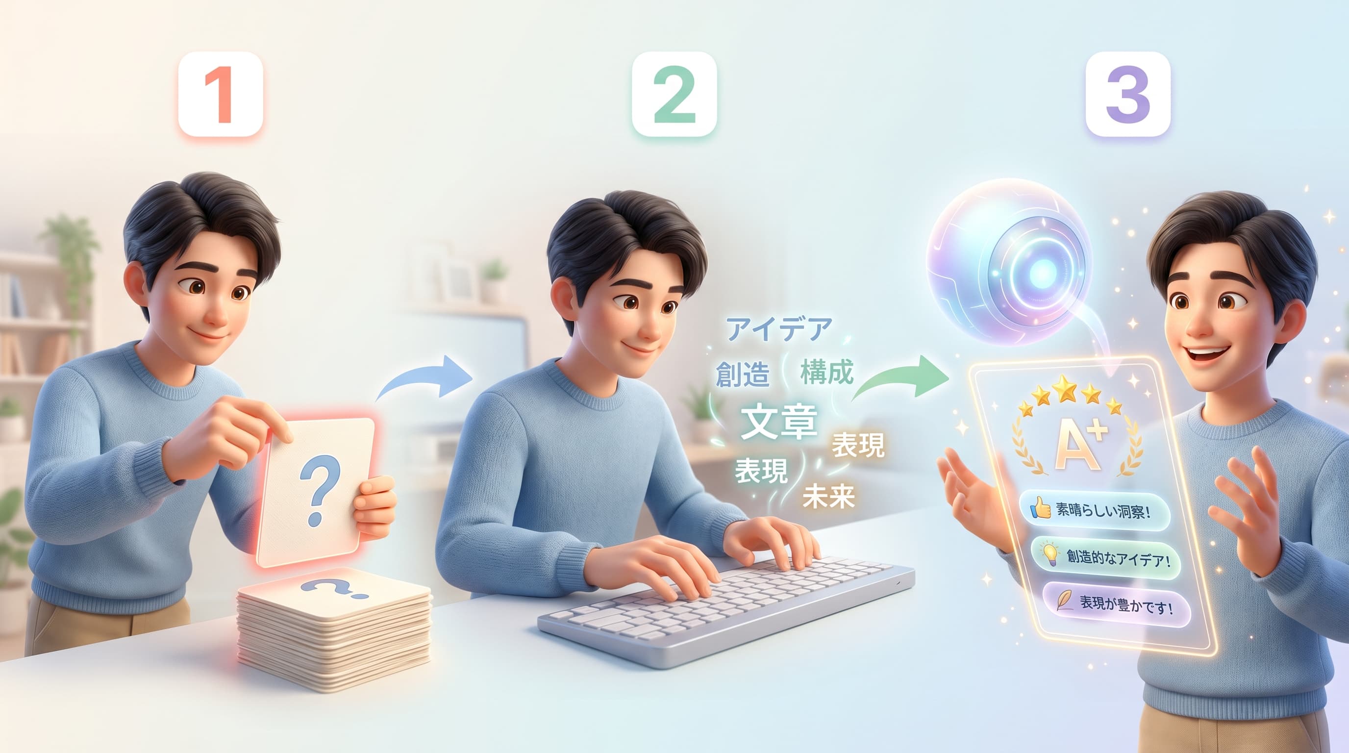 3ステップで完了する論述採点フロー
